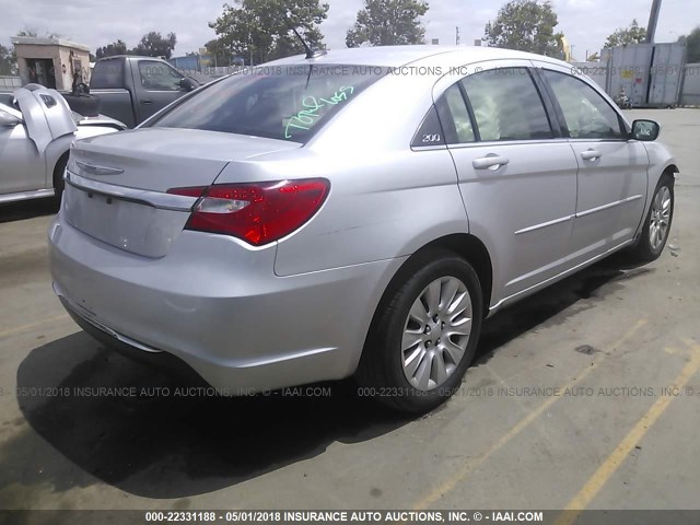 1C3CCBAB2CN212782 - 2012 CHRYSLER 200 LX SILVER photo 4