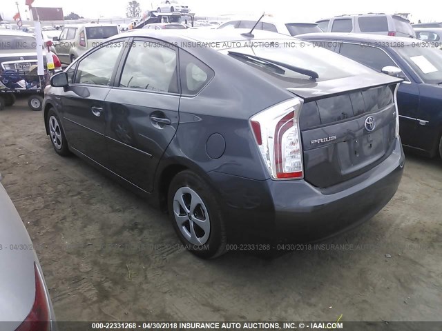 JTDKN3DU9E1747123 - 2014 TOYOTA PRIUS GRAY photo 3