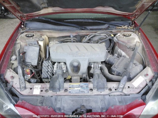 2G2WP552871146789 - 2007 PONTIAC GRAND PRIX RED photo 10