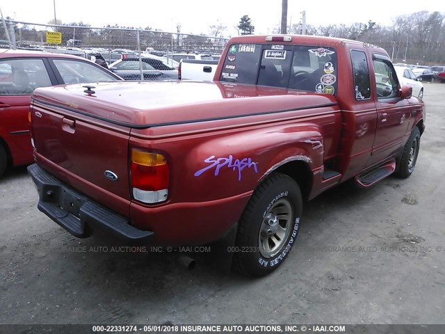 1FTYR14U5WPA29120 - 1998 FORD RANGER SUPER CAB ORANGE photo 4