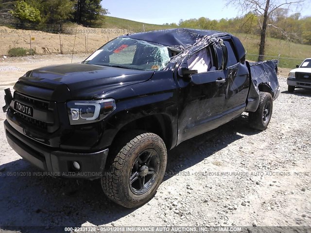 5TFUY5F1XGX576008 - 2016 TOYOTA TUNDRA DOUBLE CAB SR/SR5 BLACK photo 2