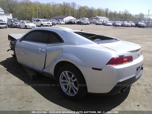 2G1FB1E38F9104756 - 2015 CHEVROLET CAMARO LS SILVER photo 3