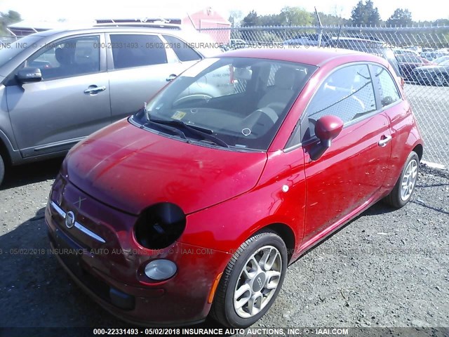 3C3CFFAR1CT131218 - 2012 FIAT 500 POP RED photo 2