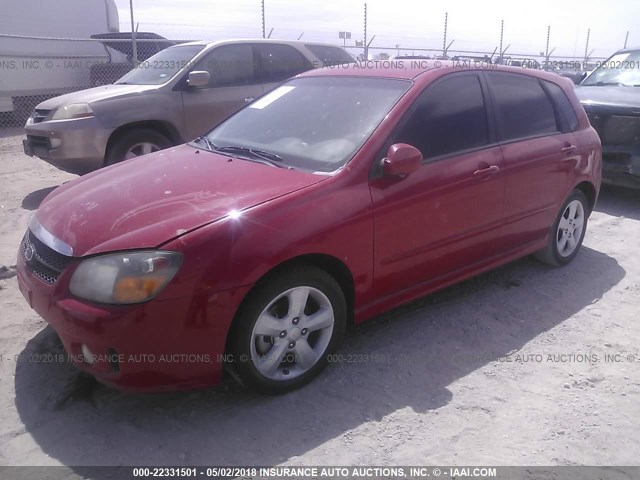 KNAFE161385020787 - 2008 KIA SPECTRA5 5 SX RED photo 2