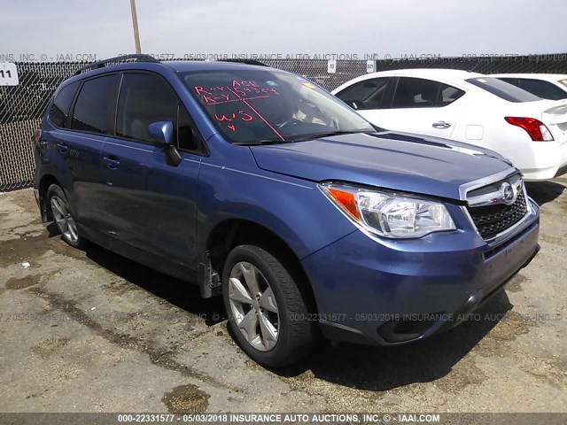 JF2SJADC4GH544854 - 2016 SUBARU FORESTER 2.5I PREMIUM BLUE photo 1