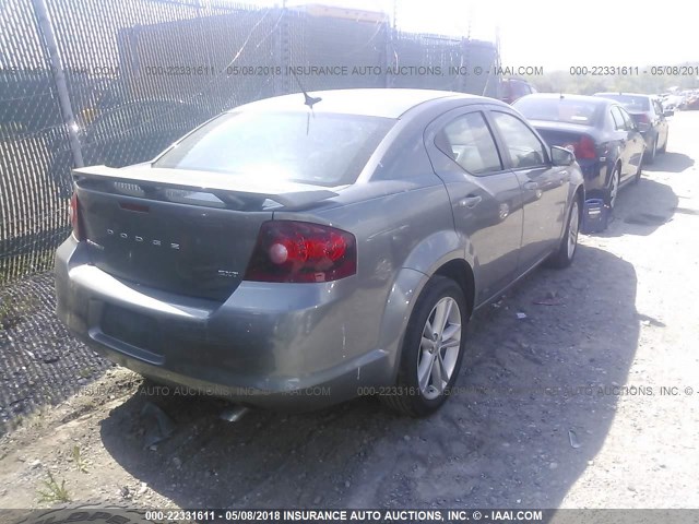 1C3CDZCB2DN521589 - 2013 DODGE AVENGER SXT SILVER photo 4