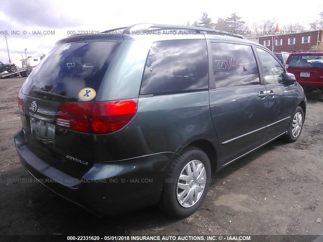 5TDZA23CX4S066273 - 2004 TOYOTA SIENNA CE/LE GREEN photo 4