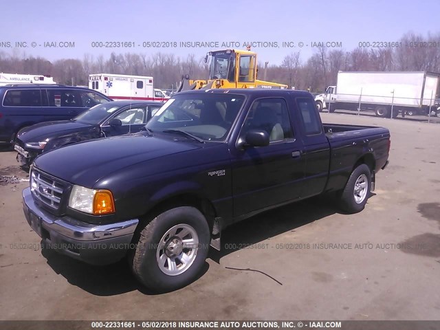 1FTYR14U31TB08172 - 2001 FORD RANGER SUPER CAB Dark Blue photo 2