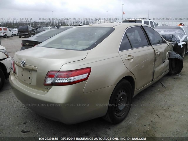 4T4BF3EK7AR019272 - 2010 TOYOTA CAMRY SE/LE/XLE GOLD photo 4