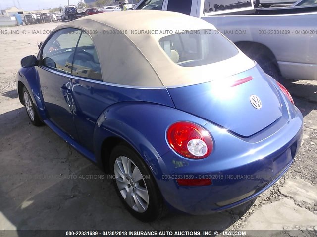 3VWPG31Y28M405735 - 2008 VOLKSWAGEN NEW BEETLE CONVERTIBLE S BLUE photo 3