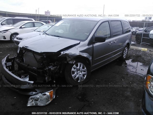 2C4RDGBG6GR363546 - 2016 DODGE GRAND CARAVAN SE SILVER photo 2