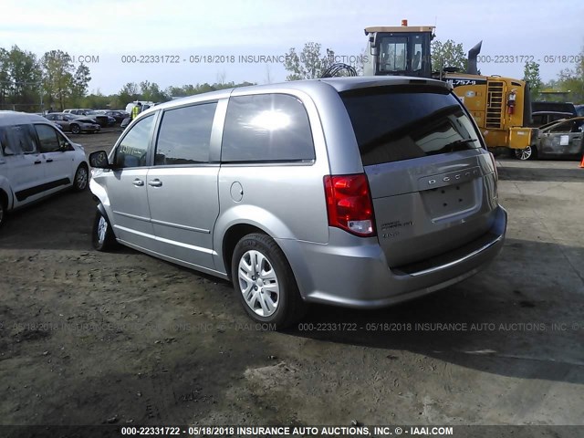 2C4RDGBG6GR363546 - 2016 DODGE GRAND CARAVAN SE SILVER photo 3