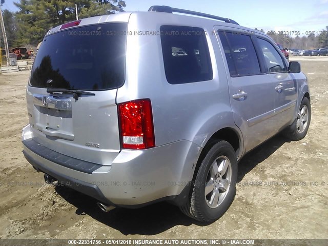 5FNYF4H4XAB038418 - 2010 HONDA PILOT EX SILVER photo 4