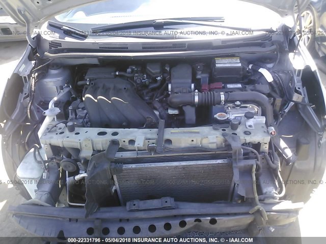 3N1CE2CP4EL380850 - 2014 NISSAN VERSA NOTE S/S PLUS/SV/SL SILVER photo 10