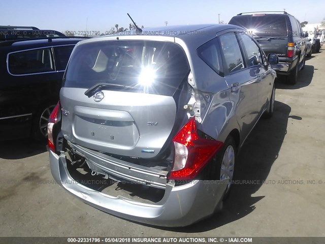 3N1CE2CP4EL380850 - 2014 NISSAN VERSA NOTE S/S PLUS/SV/SL SILVER photo 4