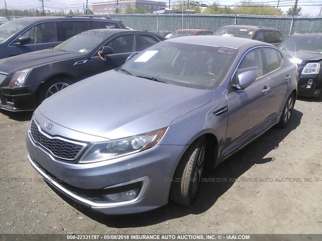 KNAGM4AD9B5007060 - 2011 KIA OPTIMA HYBRID BLUE photo 2