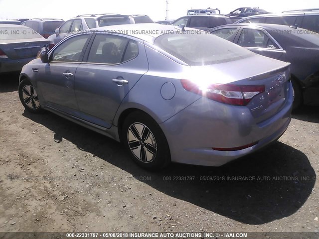 KNAGM4AD9B5007060 - 2011 KIA OPTIMA HYBRID BLUE photo 3