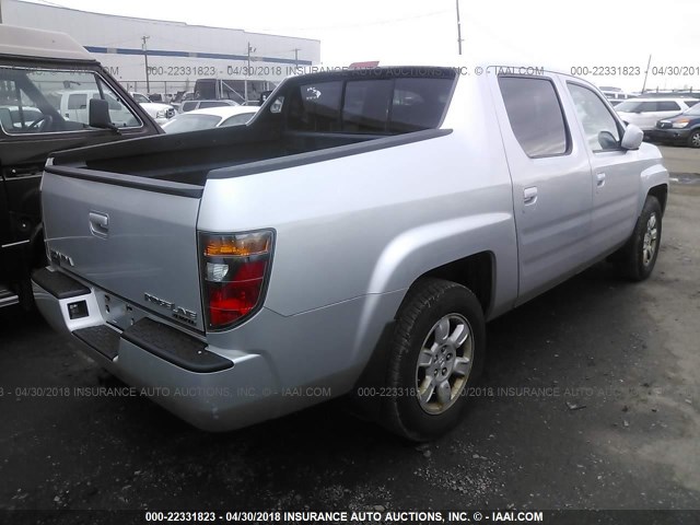 2HJYK165X6H513729 - 2006 HONDA RIDGELINE RTL SILVER photo 4