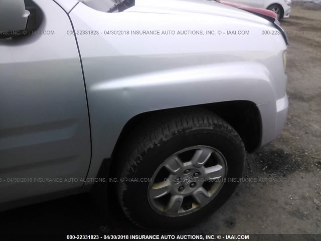 2HJYK165X6H513729 - 2006 HONDA RIDGELINE RTL SILVER photo 6