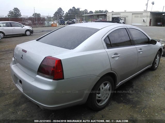 4A3AB36F17E025821 - 2007 MITSUBISHI GALANT ES SILVER photo 4