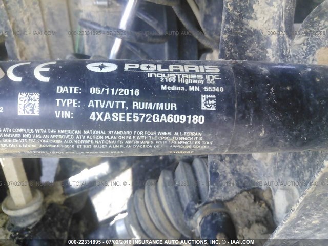 4XASEE572GA609180 - 2016 POLARIS SPORTSMAN 570 EPS 绿色 照片 10