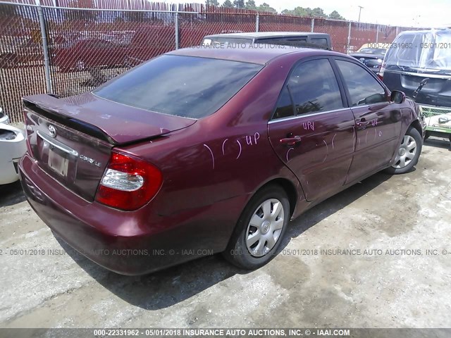 4T1BE32K34U356057 - 2004 TOYOTA CAMRY LE/XLE/SE MAROON photo 4