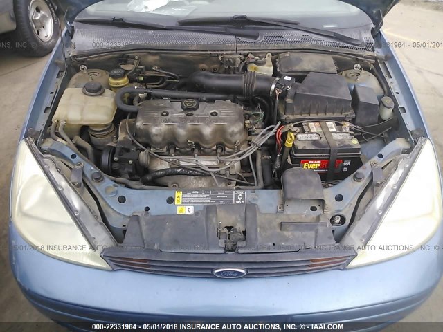 1FAFP33P9YW127473 - 2000 FORD FOCUS LX BLUE photo 10