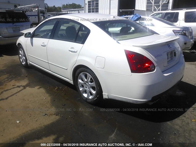 1N4BA41E67C813462 - 2007 NISSAN MAXIMA SE/SL WHITE photo 3