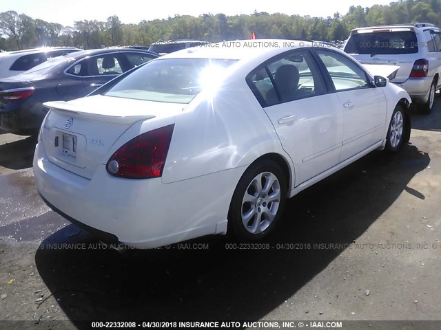 1N4BA41E67C813462 - 2007 NISSAN MAXIMA SE/SL WHITE photo 4