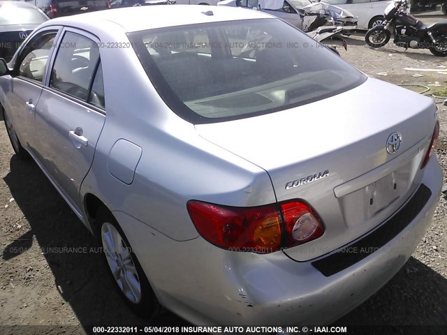 JTDBL40E79J001382 - 2009 TOYOTA COROLLA LE/XLE SILVER photo 3