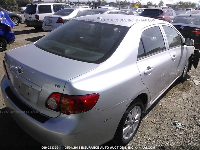 JTDBL40E79J001382 - 2009 TOYOTA COROLLA LE/XLE SILVER photo 4