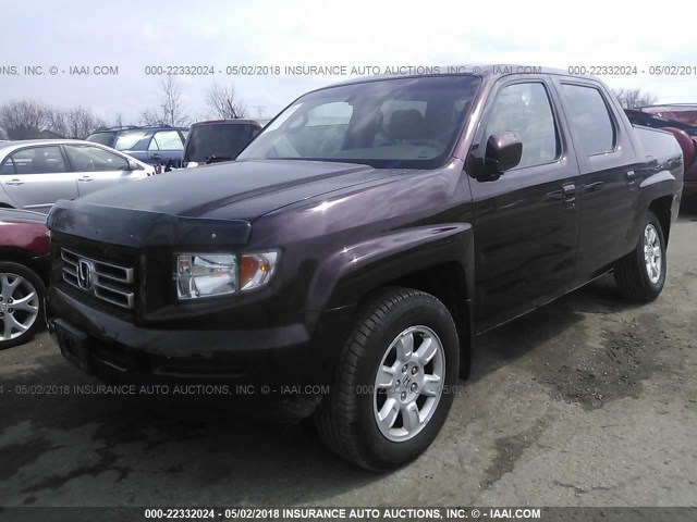 2HJYK16517H536429 - 2007 HONDA RIDGELINE RTL PURPLE photo 2