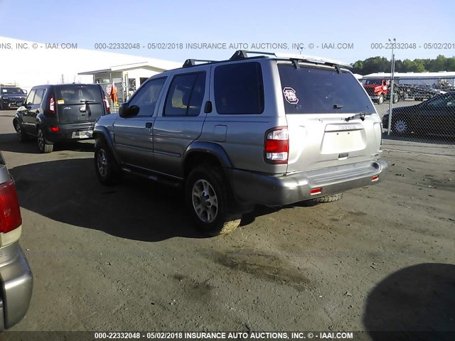 JN8DR07Y81W500428 - 2001 NISSAN PATHFINDER LE/SE/XE SILVER photo 3