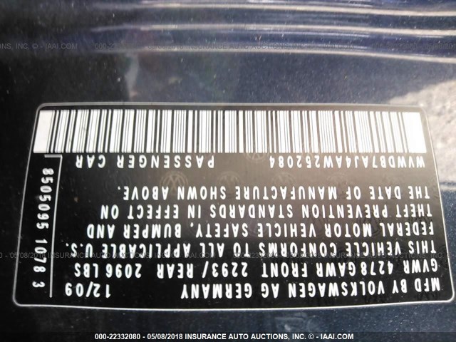 WVWDB7AJ4AW252084 - 2010 VOLKSWAGEN GOLF 蓝色 照片 9