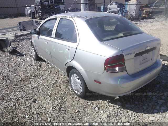 KL1TJ52614B222699 - 2004 CHEVROLET AVEO LS GRAY photo 3