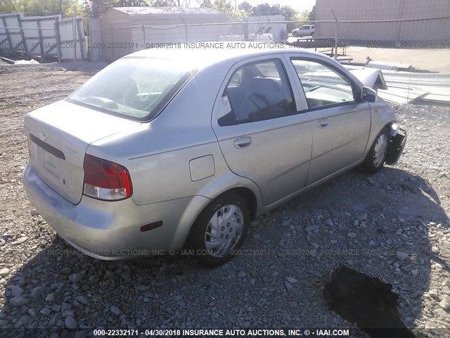 KL1TJ52614B222699 - 2004 CHEVROLET AVEO LS GRAY photo 4