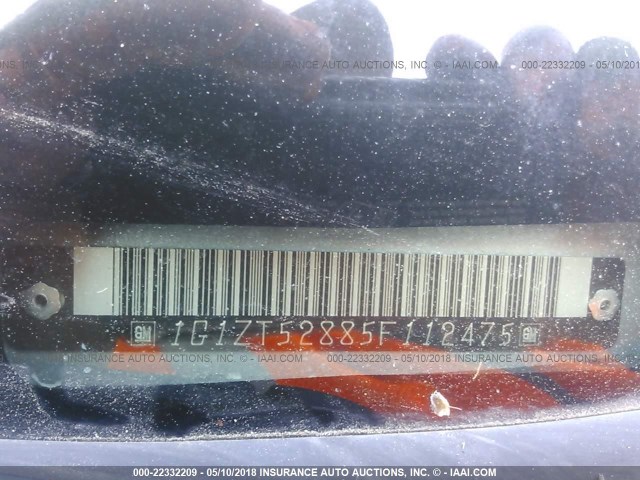 1G1ZT52885F112475 - 2005 CHEVROLET MALIBU LS ვერცხლისფერი ფოტო 9