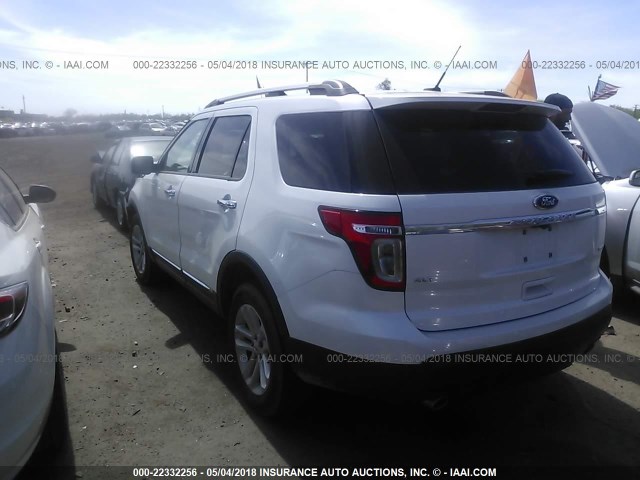 1FM5K8D8XEGA03402 - 2014 FORD EXPLORER XLT WHITE photo 3