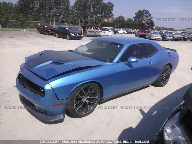 2C3CDZFJXFH798439 - 2015 DODGE CHALLENGER R/T SCAT PACK BLUE photo 2