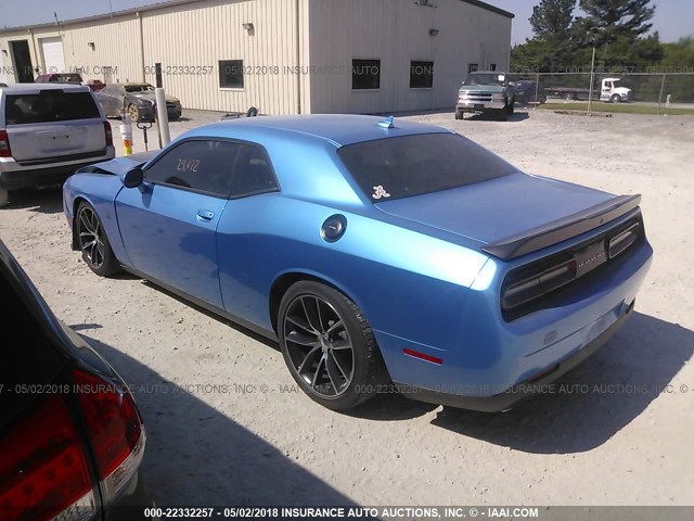 2C3CDZFJXFH798439 - 2015 DODGE CHALLENGER R/T SCAT PACK BLUE photo 3