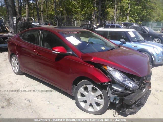 5NPDH4AE3DH392458 - 2013 HYUNDAI ELANTRA GLS/LIMITED RED photo 1