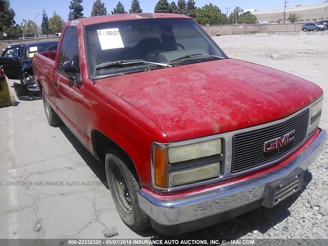 1GTEC14ZXPE521235 - 1993 GMC SIERRA C1500 RED photo 1