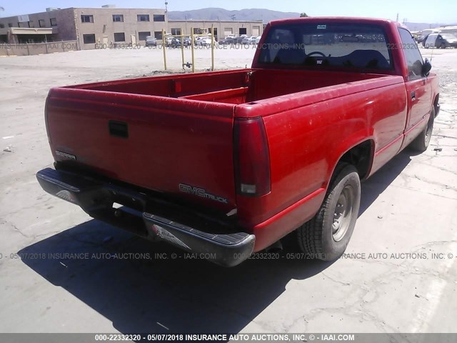 1GTEC14ZXPE521235 - 1993 GMC SIERRA C1500 RED photo 4