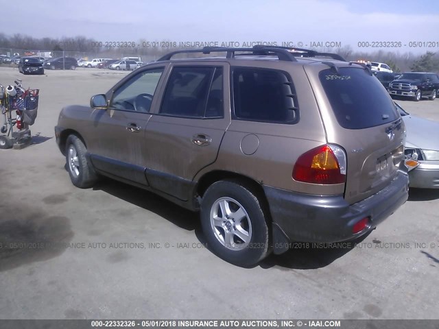 KM8SC13D73U488196 - 2003 HYUNDAI SANTA FE GLS/LX TAN photo 3