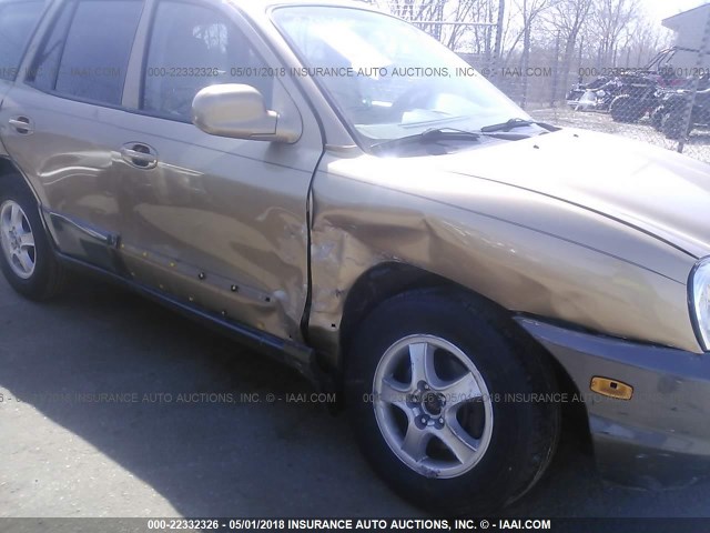 KM8SC13D73U488196 - 2003 HYUNDAI SANTA FE GLS/LX TAN photo 6