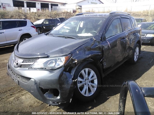 2T3DFREV1FW307917 - 2015 TOYOTA RAV4 LIMITED GRAY photo 2