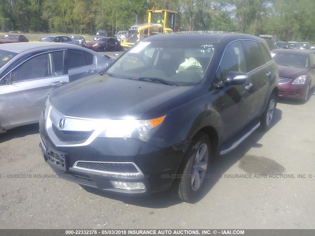 2HNYD2H42BH524995 - 2011 ACURA MDX TECHNOLOGY BLACK photo 2