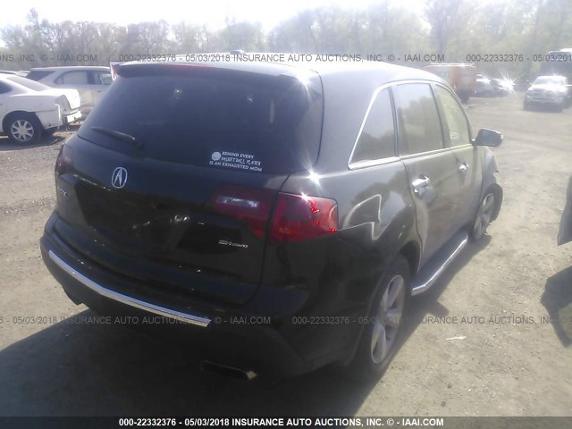 2HNYD2H42BH524995 - 2011 ACURA MDX TECHNOLOGY BLACK photo 4