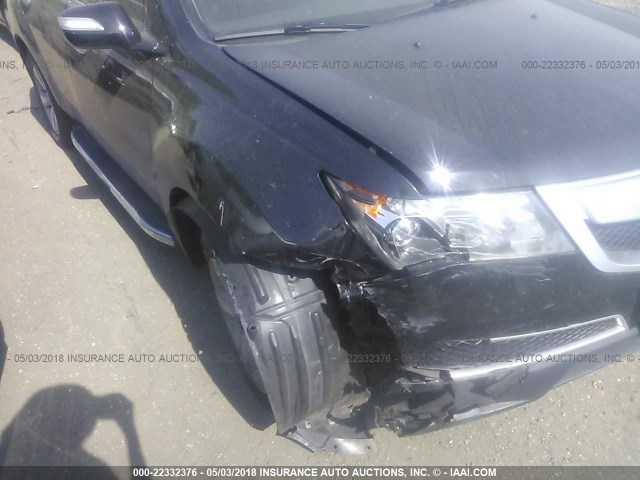 2HNYD2H42BH524995 - 2011 ACURA MDX TECHNOLOGY BLACK photo 6