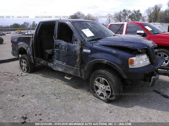 1FTPW14524KB60366 - 2004 FORD F150 SUPERCREW Dark Blue photo 1